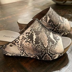 Snake Print Wedge Sandals